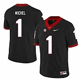 Georgia Bulldogs 1 Sony Michel Black Nike College Football Jersey Dzhi,baseball caps,new era cap wholesale,wholesale hats